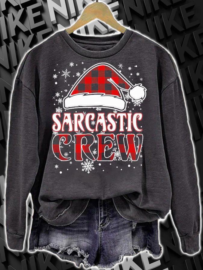 Christmas Sarcastic Crew Buffalo Red Plaid T-Shirt sweatshirt