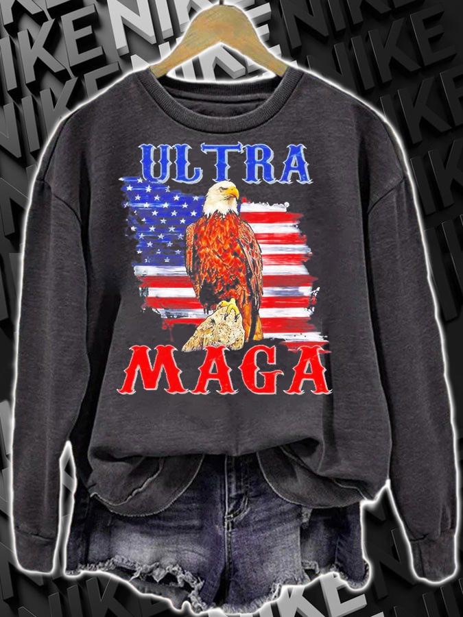 Eagle Ultra Maga USA Flag The Return Of The Great Maga King T-Shirt sweatshirt
