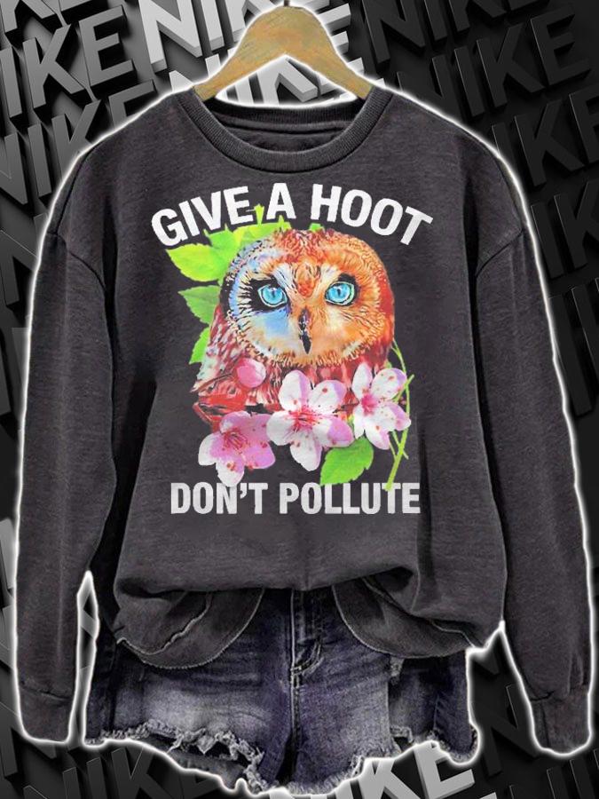 Give A Hoot, Dont Pollute Owl Shirt