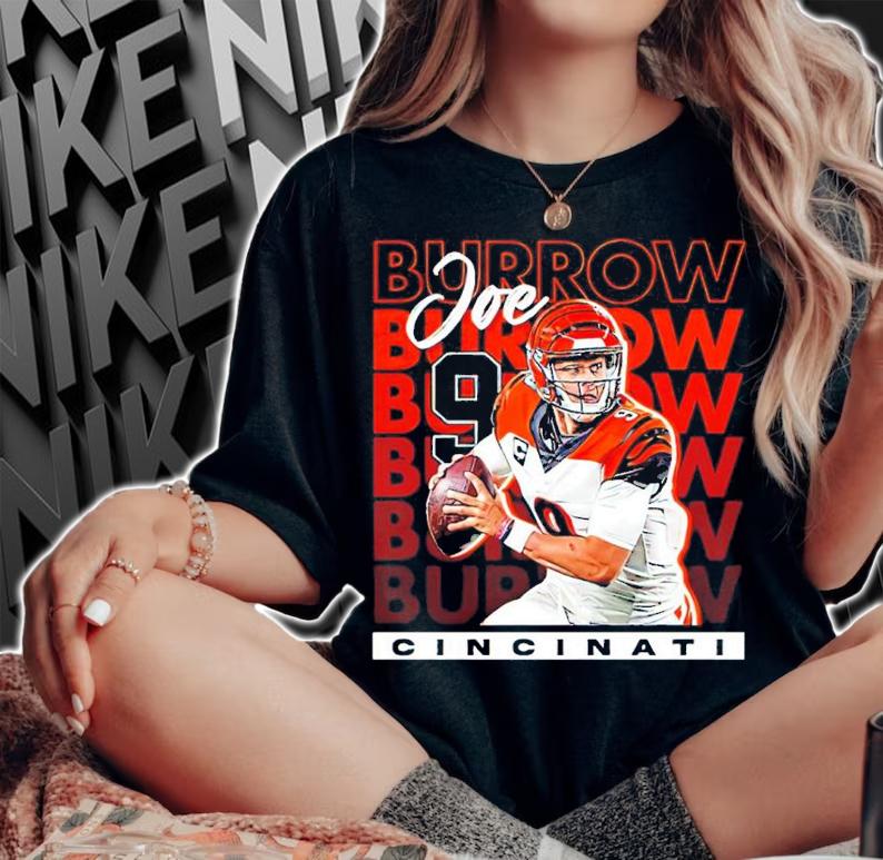 Joe Burrow No.9 Cincinnati Bengals Shirt woman shirt