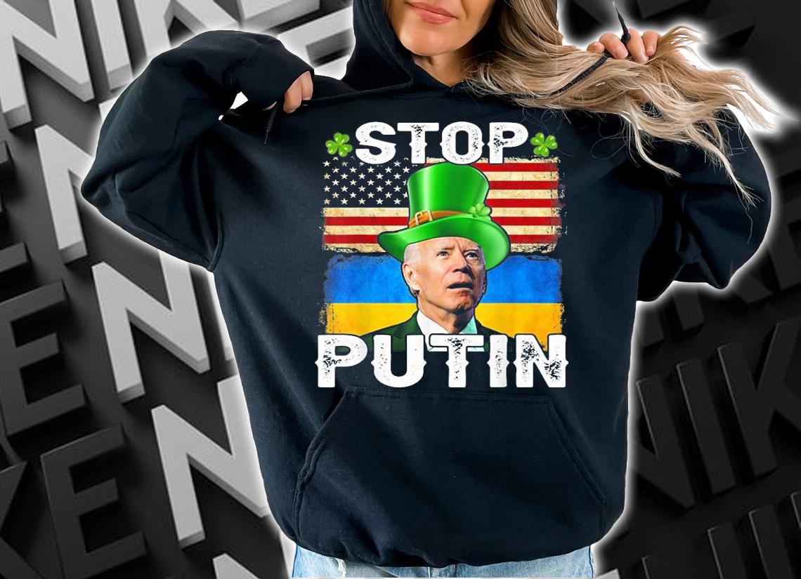 Leprechaun Biden Stop Putin Support Ukraine T-Shirt hoodie