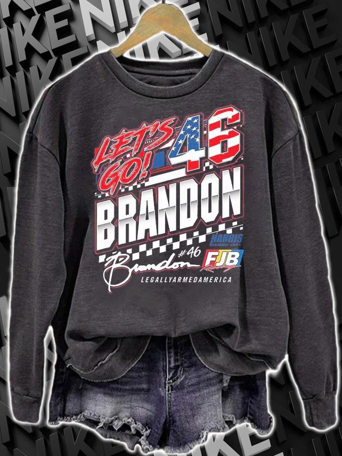 Lets Go Brandon 46 FJB Racing Joe Biden US Flag T-Shirt sweatshirt