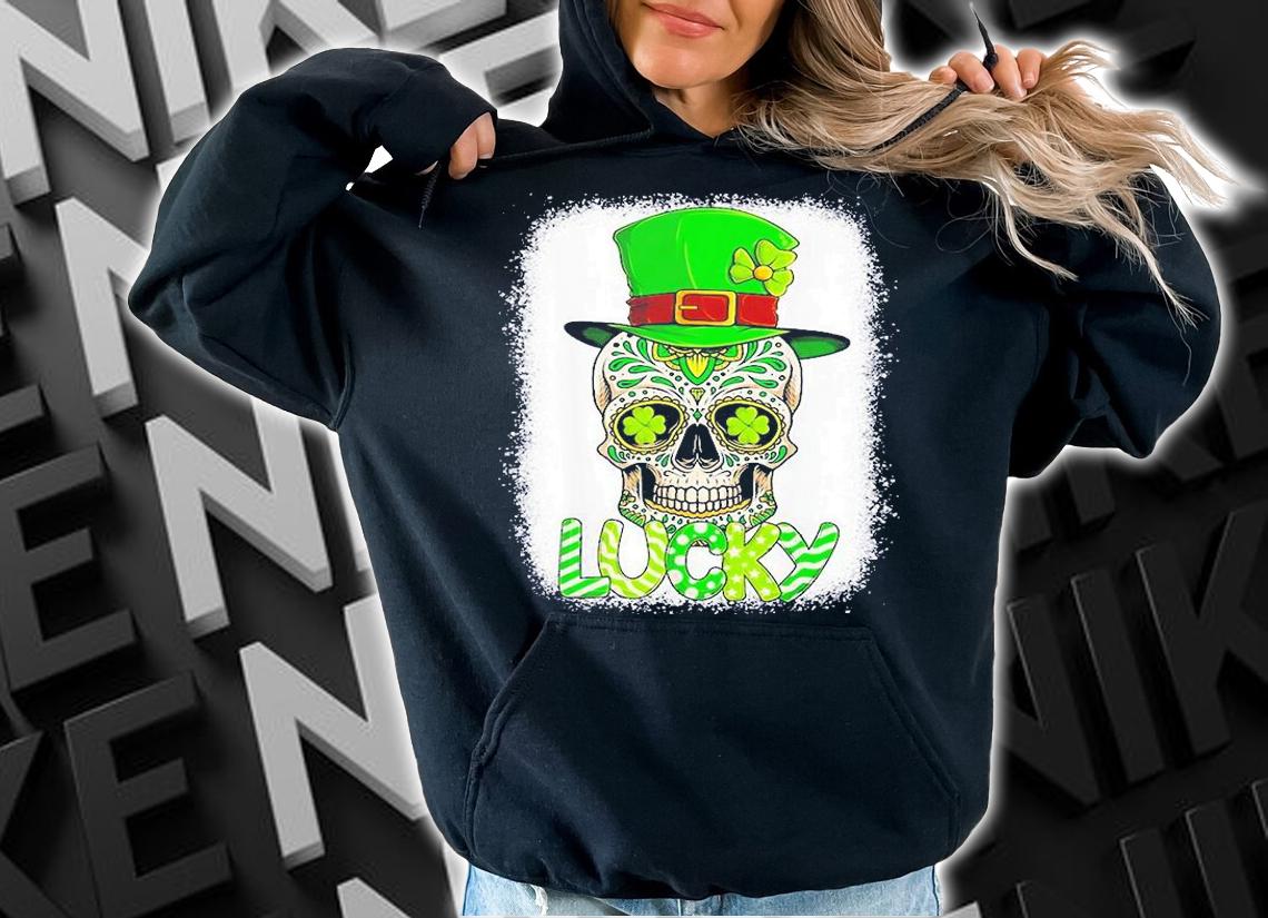 Lucky Skull Leprechaun Sugar Skull St Patrick's Day T-Shirt hoodie