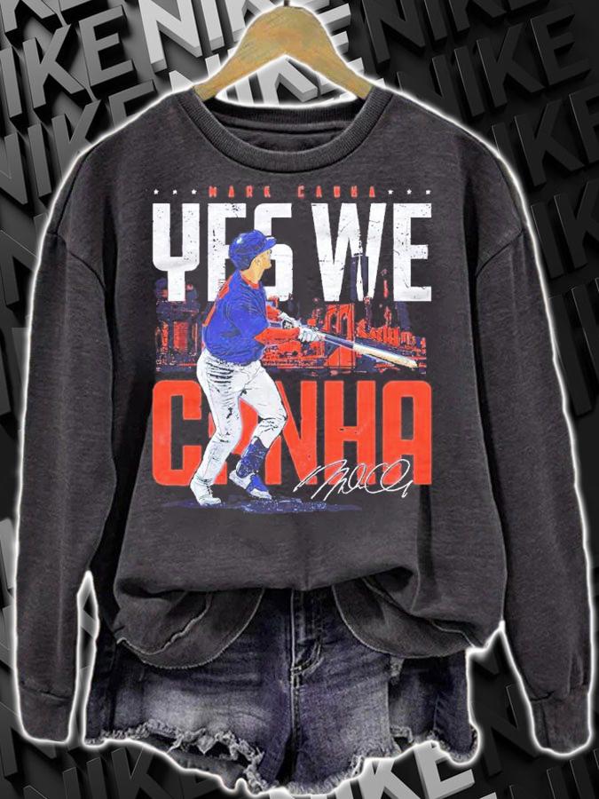 Mark Canha New York M Yes We Canha Baseball Shirt sweatshirt