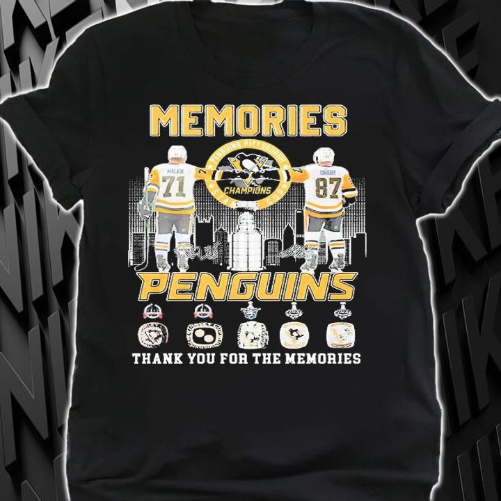 Memories Penguins Pittsburgh Champions Thank You For The Memories Signature 2022 T-Shirt shirt