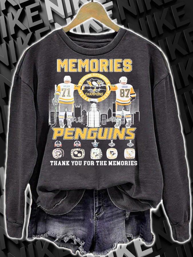 Memories Penguins Pittsburgh Champions Thank You For The Memories Signature 2022 T-Shirt sweatshirt