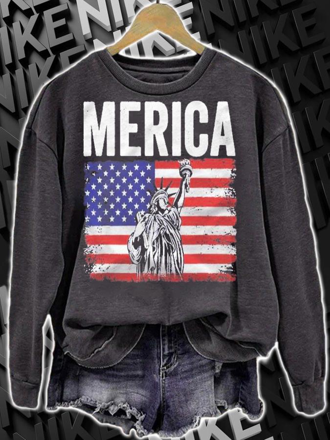 Merica Patriotic Apparel Statue Of Liberty American Flag Shirt sweatshirt