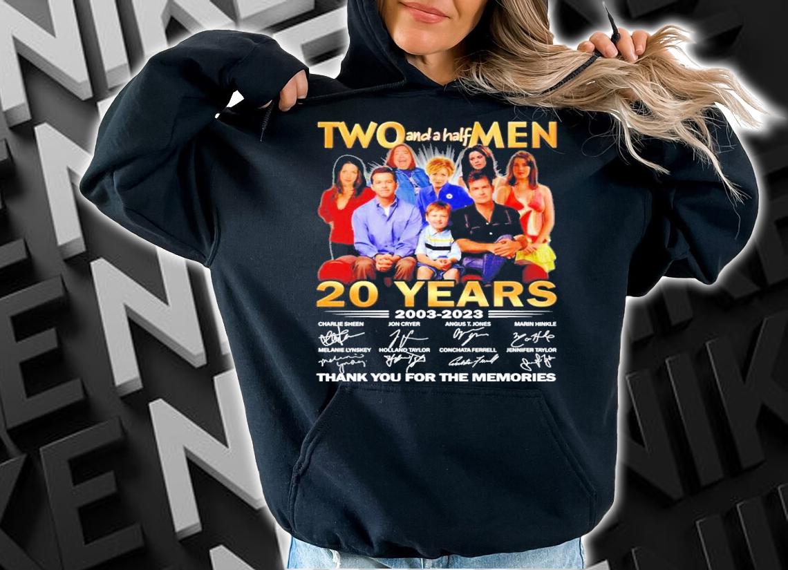 Official Two And A Half Men 20 Years 2003-2023 Signatures Thank You For The Memories Shirt hoodie