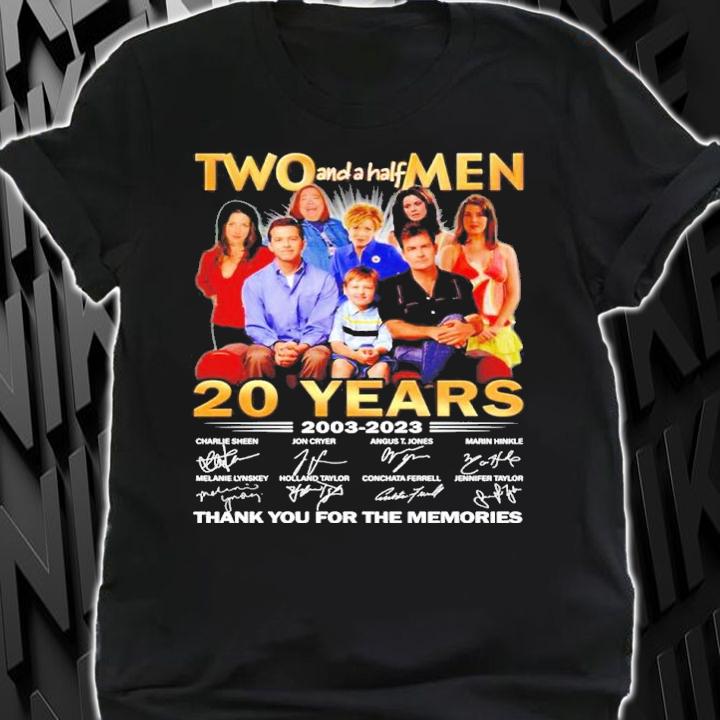 Official Two And A Half Men 20 Years 2003-2023 Signatures Thank You For The Memories Shirt shirt