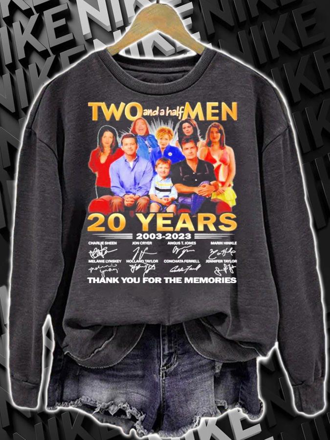 Official Two And A Half Men 20 Years 2003-2023 Signatures Thank You For The Memories Shirt sweatshirt