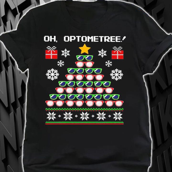 Oh Optometree Glasses Tree Ugly Christmas Shirt