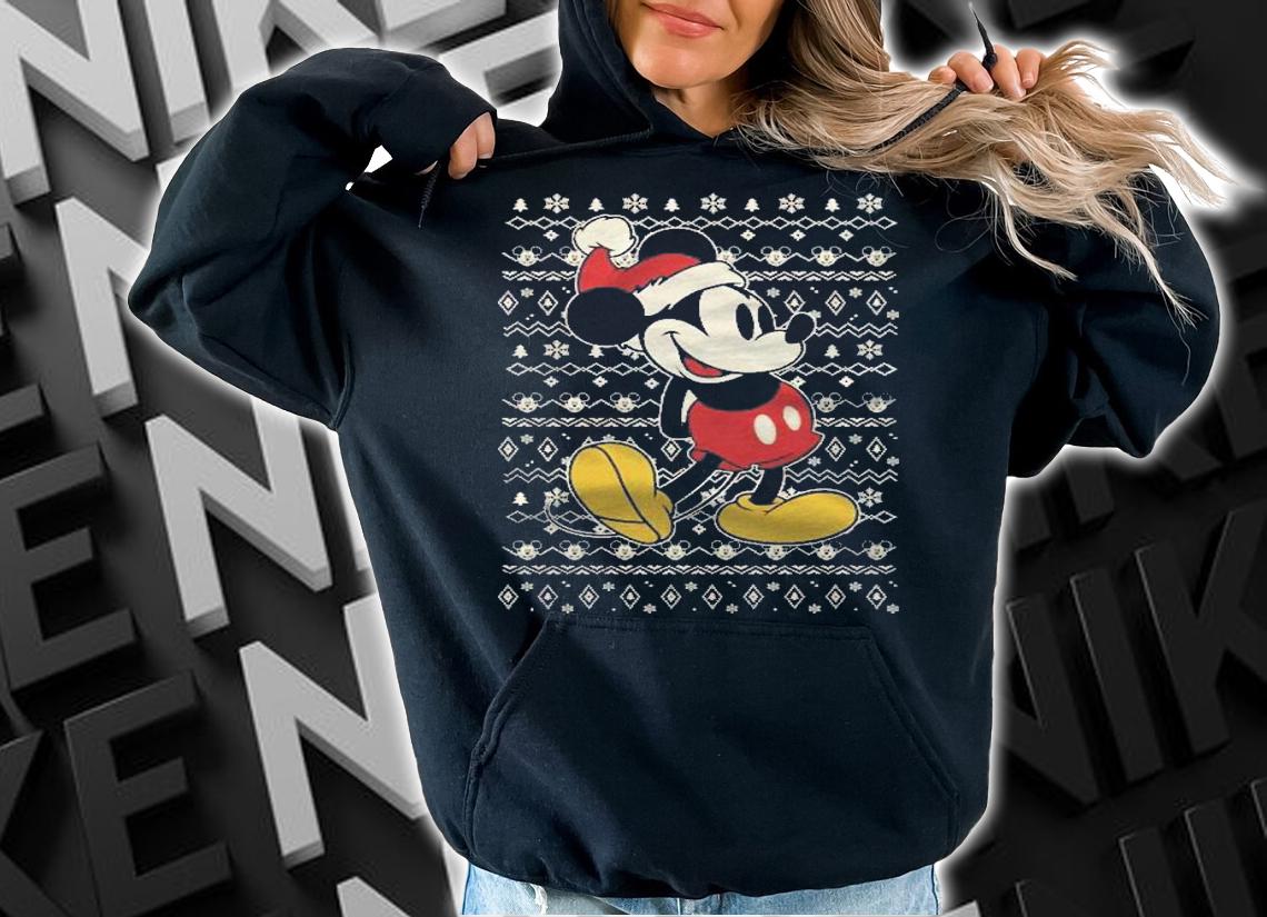 Santa Mickey Mouse Merry Christmas Shirt hoodie