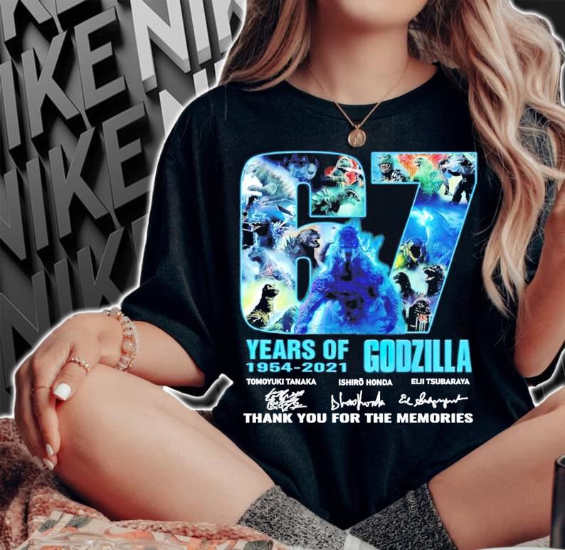67 years of 1954-2021 Godzilla signature shirt