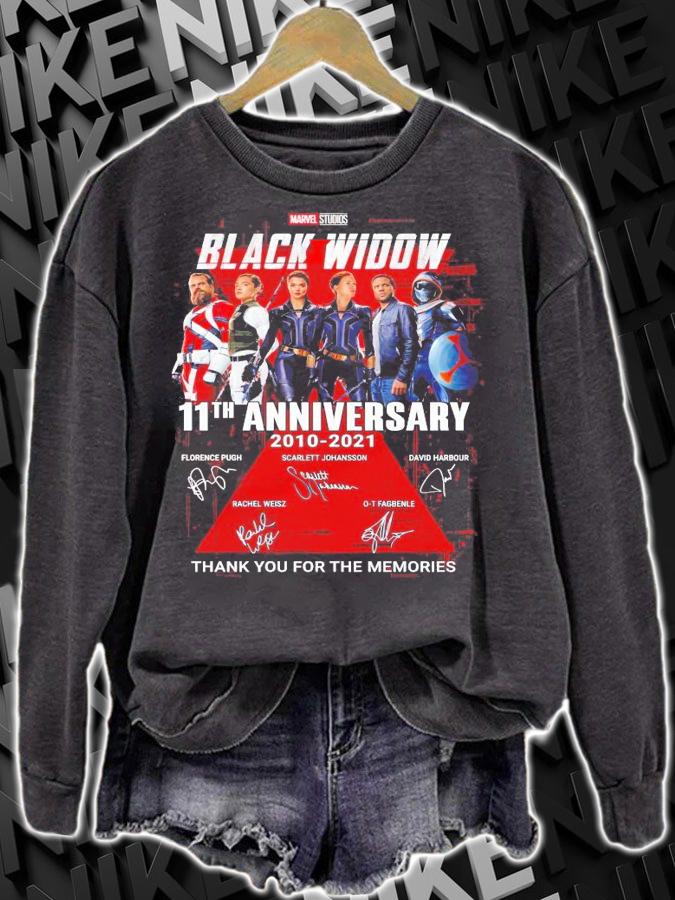 Black Widow Marvel Studios 11th anniversary signatures shirt