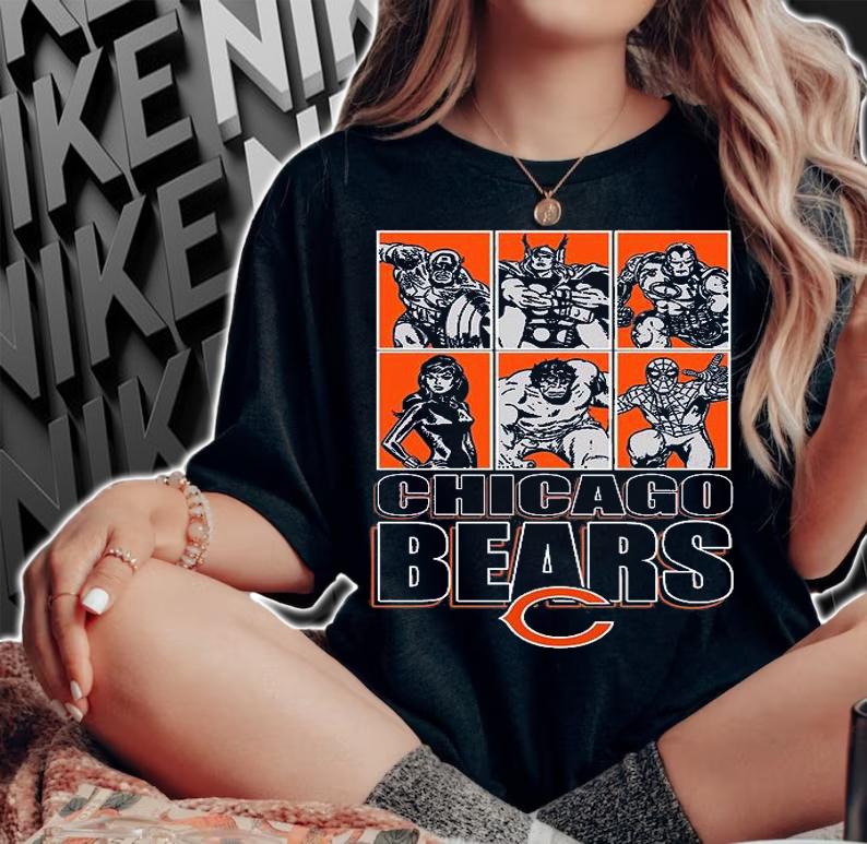 Chicago Bears Disney Marvel Avengers Line-Up shirt woman shirt