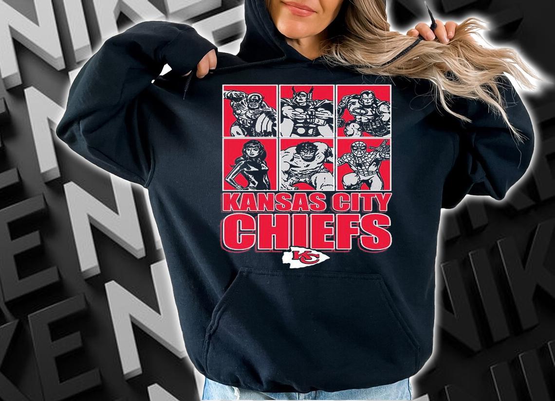 Kansas City Chiefs Disney Marvel Avengers Line-Up shirt hoodie