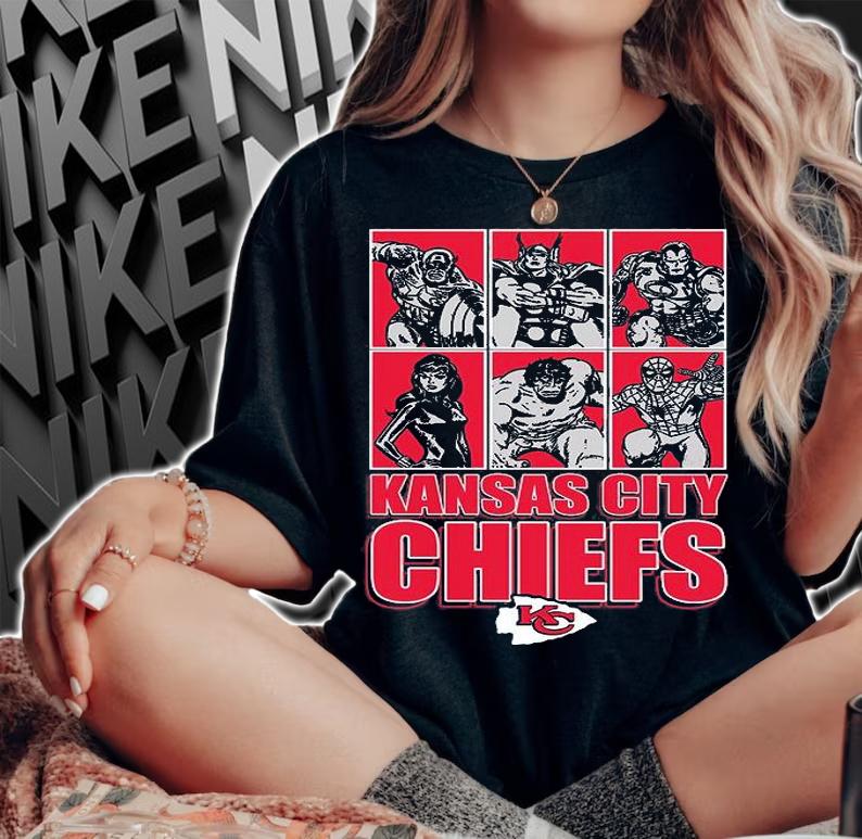 Kansas City Chiefs Disney Marvel Avengers Line-Up shirt woman shirt