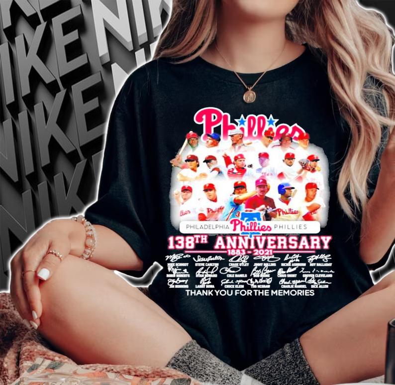 Philadelphia Phillies 138th anniversary 1883-2021 signature shirt woman shirt