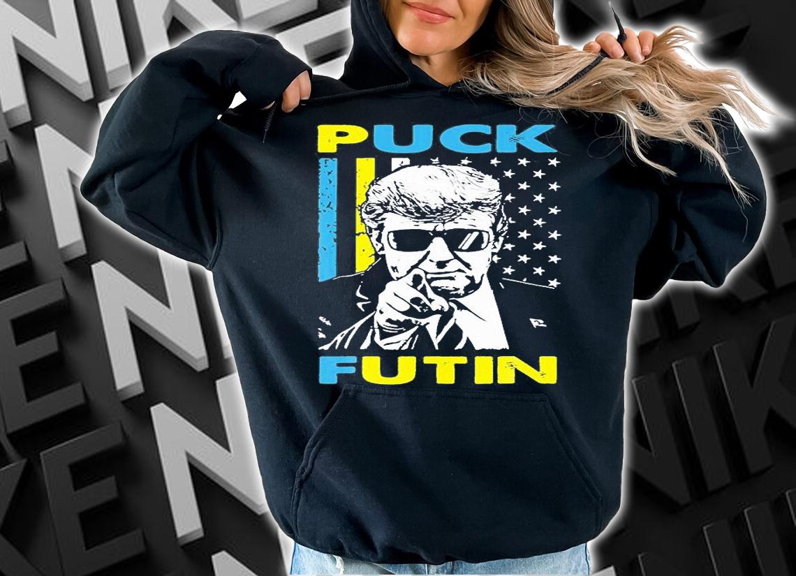 Puck Futin Trump America Flag Ukrainia Flag Support T-Shirt hoodie