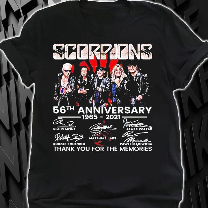Scorpions 56th anniversary 1965-2021 thank you for the memories signature T-shirt shirt