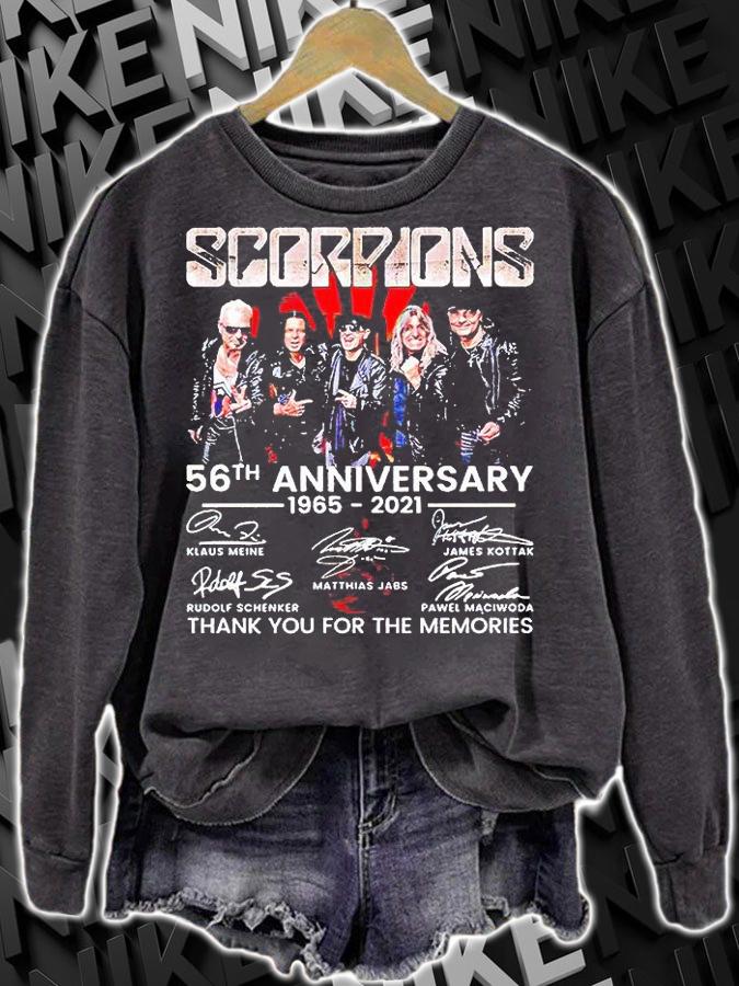 Scorpions 56th anniversary 1965-2021 thank you for the memories signature T-shirt sweatshirt