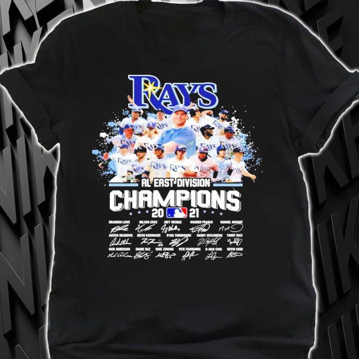 Tampa Bay Rays AL East Division Champions 2021 signatures shirt shirt