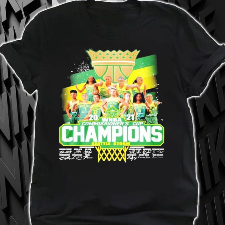 2021 WNBA Commissioner's Cup Champions Seattle Storm signatures shirt shirt