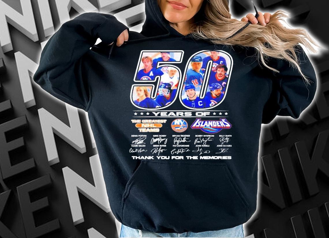 50 years of The Greatest NHL Teams Islanders signatures shirt hoodie