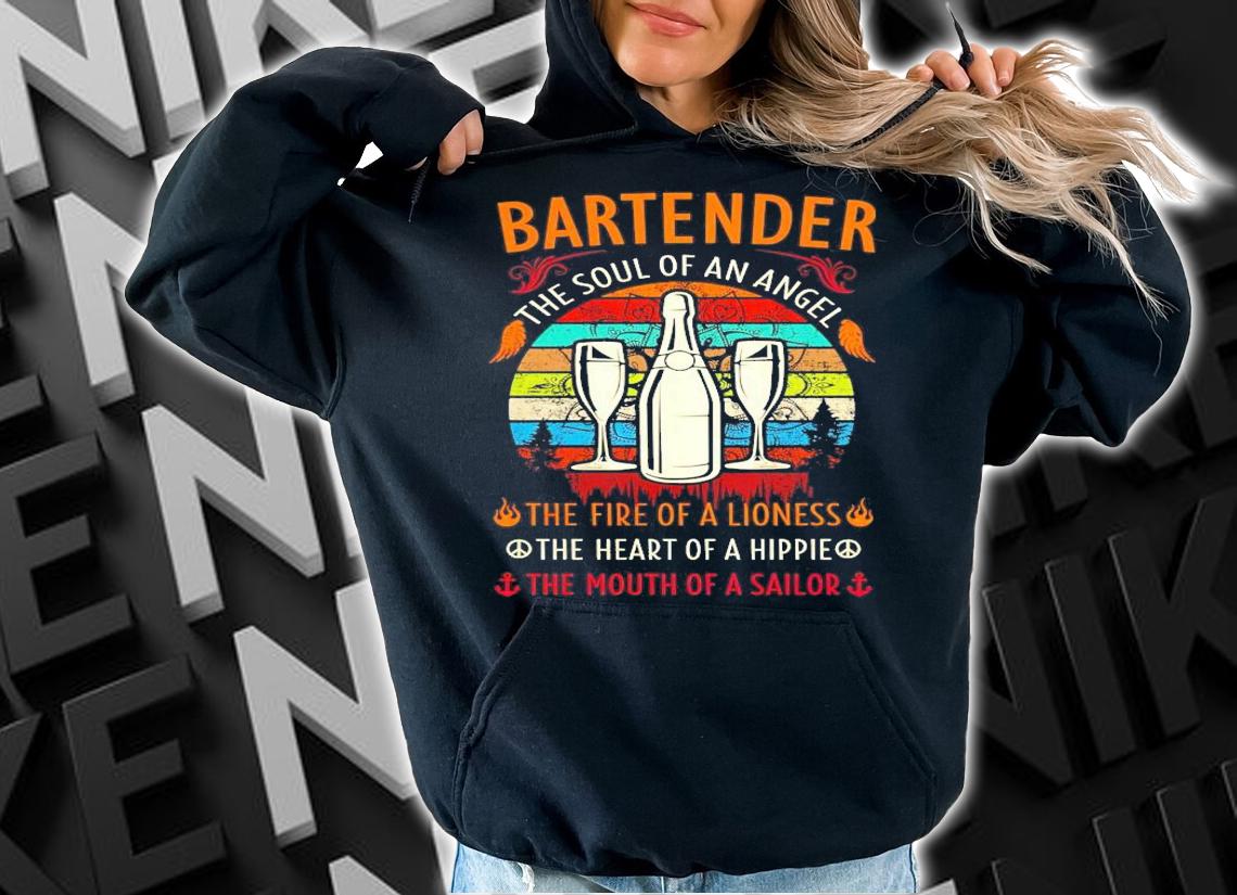 Bartender the soul of an angel vintage shirt hoodie