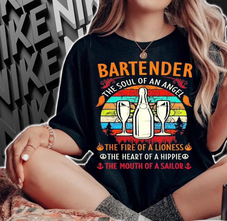 Bartender the soul of an angel vintage shirt woman shirt