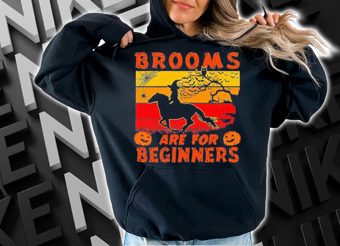 Horse Brooms Are For Beginners Vintage Witch Riding Horse shirt hoodie
