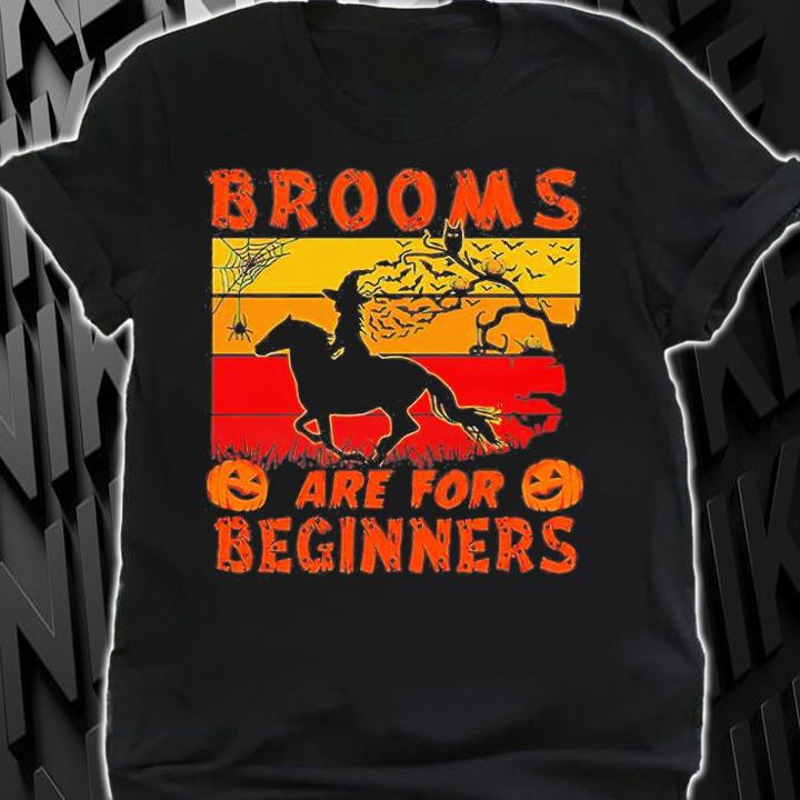 Horse Brooms Are For Beginners Vintage Witch Riding Horse shirt shirt