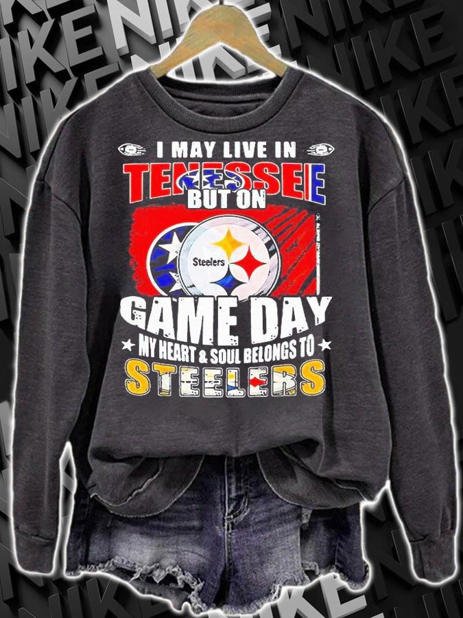 I may live in tennessee but on game day my heart and soul belongs to Steelers T-shirt