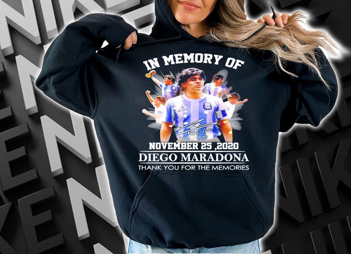 In memory of Diego Maradona signature shirt hoodie