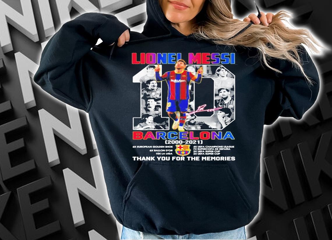 Lionel Messi Barcelona 2000-2021 signature t-shirt