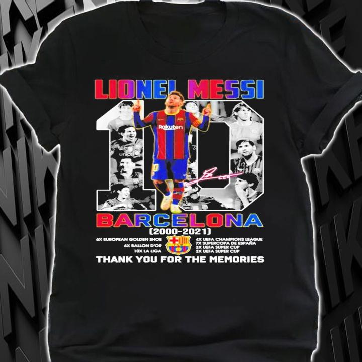 Lionel Messi Barcelona 2000-2021 signature t-shirt