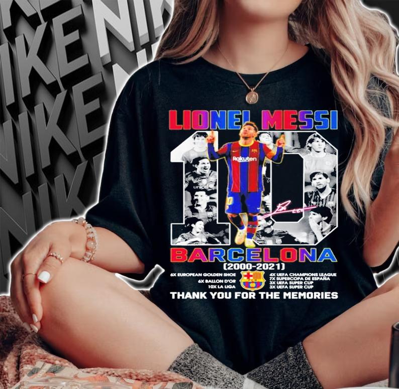 Lionel Messi Barcelona 2000-2021 signature t-shirt