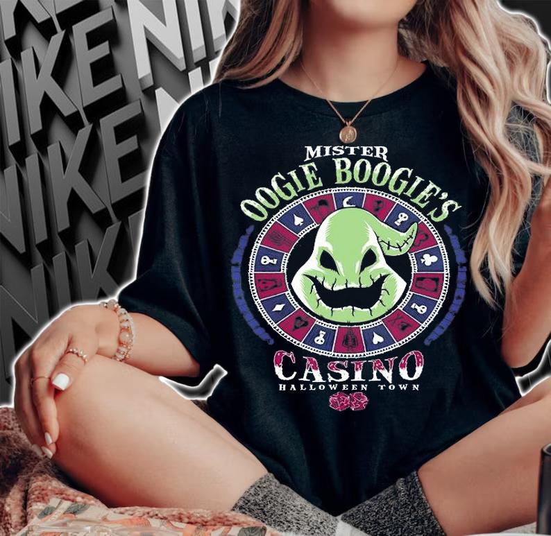 Oogies Mister Oogie Boogie's Casino Halloween Town T-Shirt woman shirt