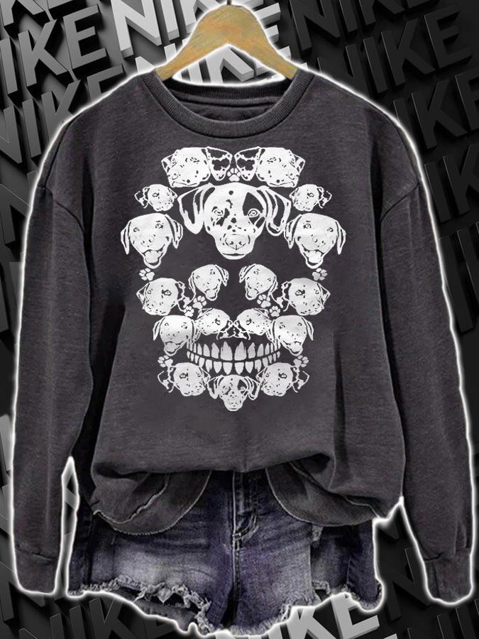 Skull Dalmatian Skeleton Halloween Costume Scary Shirt sweatshirt