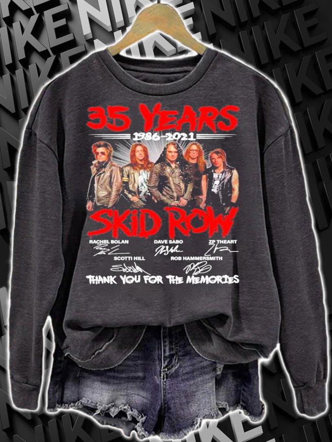 35 Years 1986-2021 Skid Row Signatures Thank You For The Memories Shirt sweatshirt