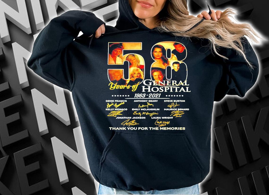 58 years of General Hospital 1963-2021 signature t-shirt