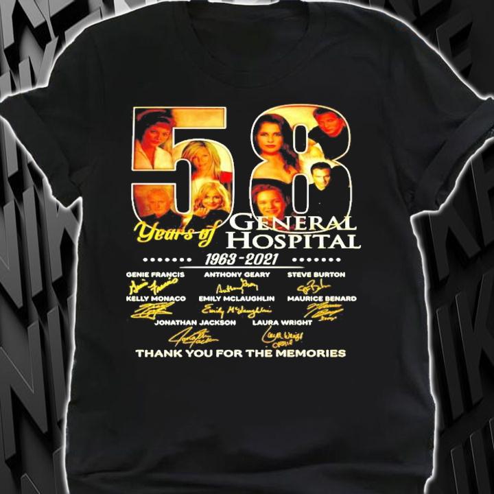 58 years of General Hospital 1963-2021 signature t-shirt
