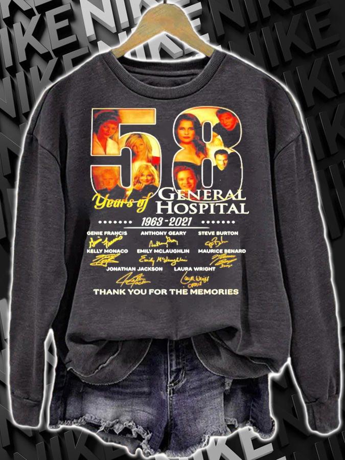 58 years of General Hospital 1963-2021 signature t-shirt