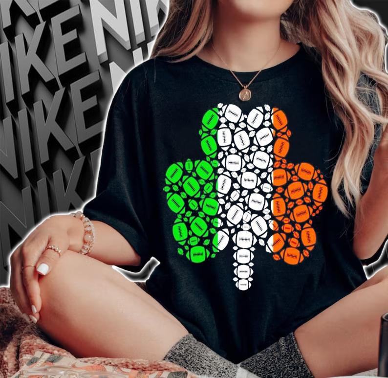 Football St.Patrick's Day shamrock Irish Flag shirt