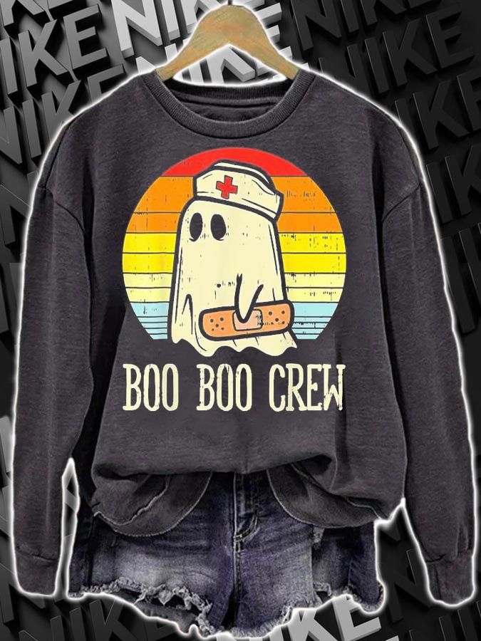Boo Boo Crew Nurse Halloween For Nurses RN Ghost T-Shirt sweatshirt