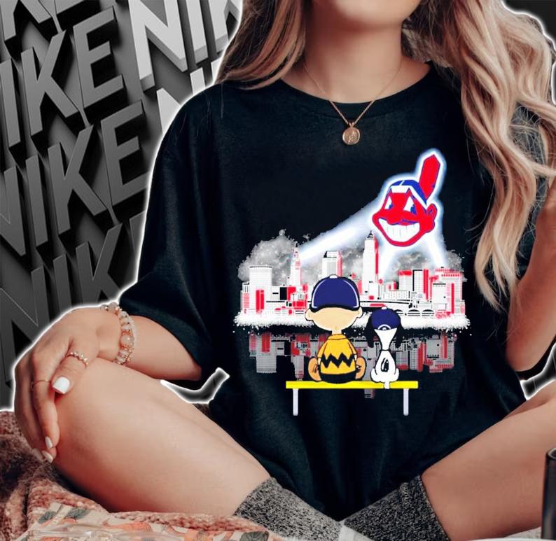 Cleveland Indians Charlie and Snoopy city shirt woman shirt