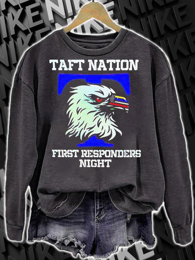 Eagle taft nation first responders night American flag T-shirt