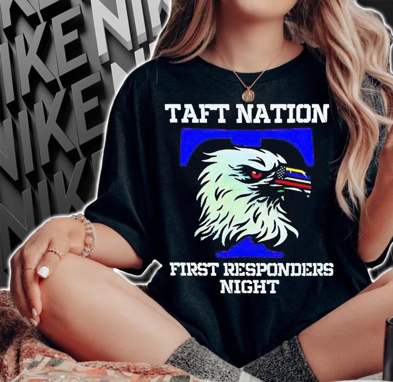 Eagle taft nation first responders night American flag T-shirt
