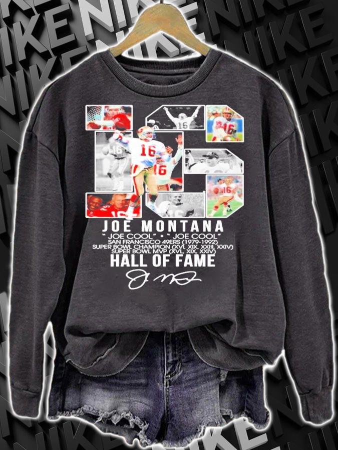 Joe Montana Joe Cool Hall Of Fame signature shirt sweatshirt