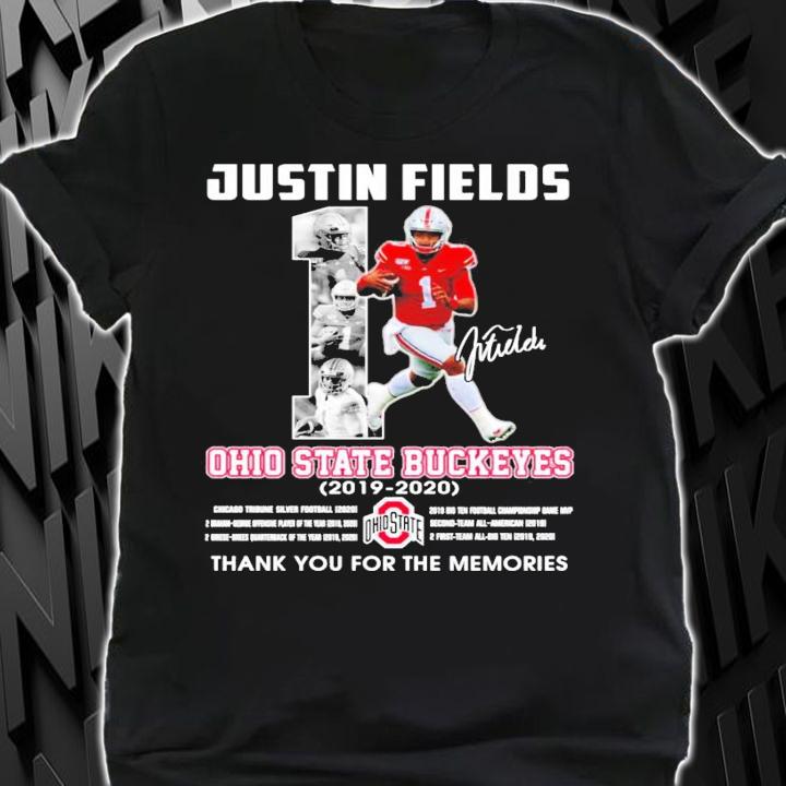 Justin Fields Ohio State Buckeyes 2019-2020 signature shirt